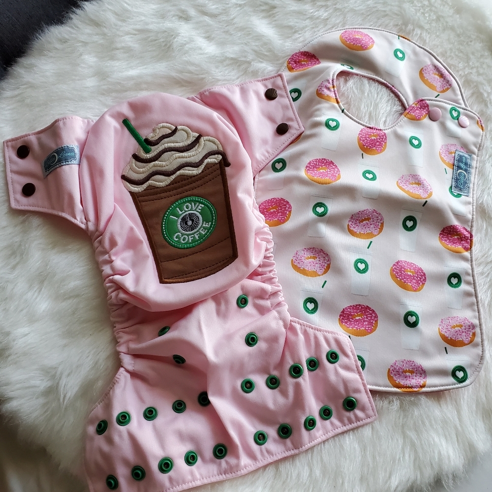 New! Coffee Starbucks donut cloth diaper b…
